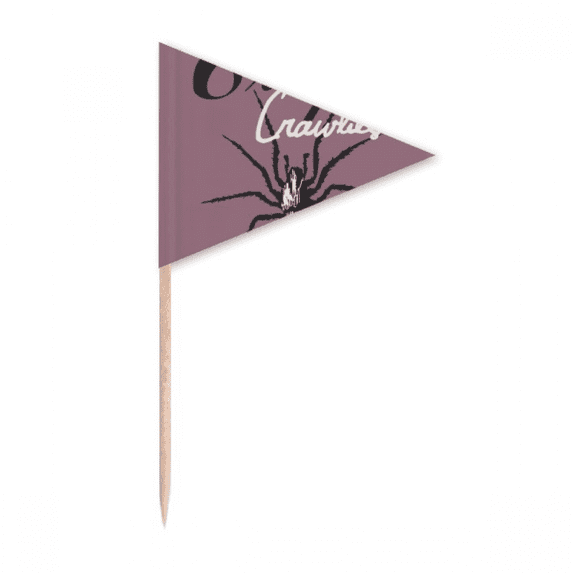 Spider Insect Cobweb Illustration Pattern Toothpick Triangle Cupcake Toppers Flag