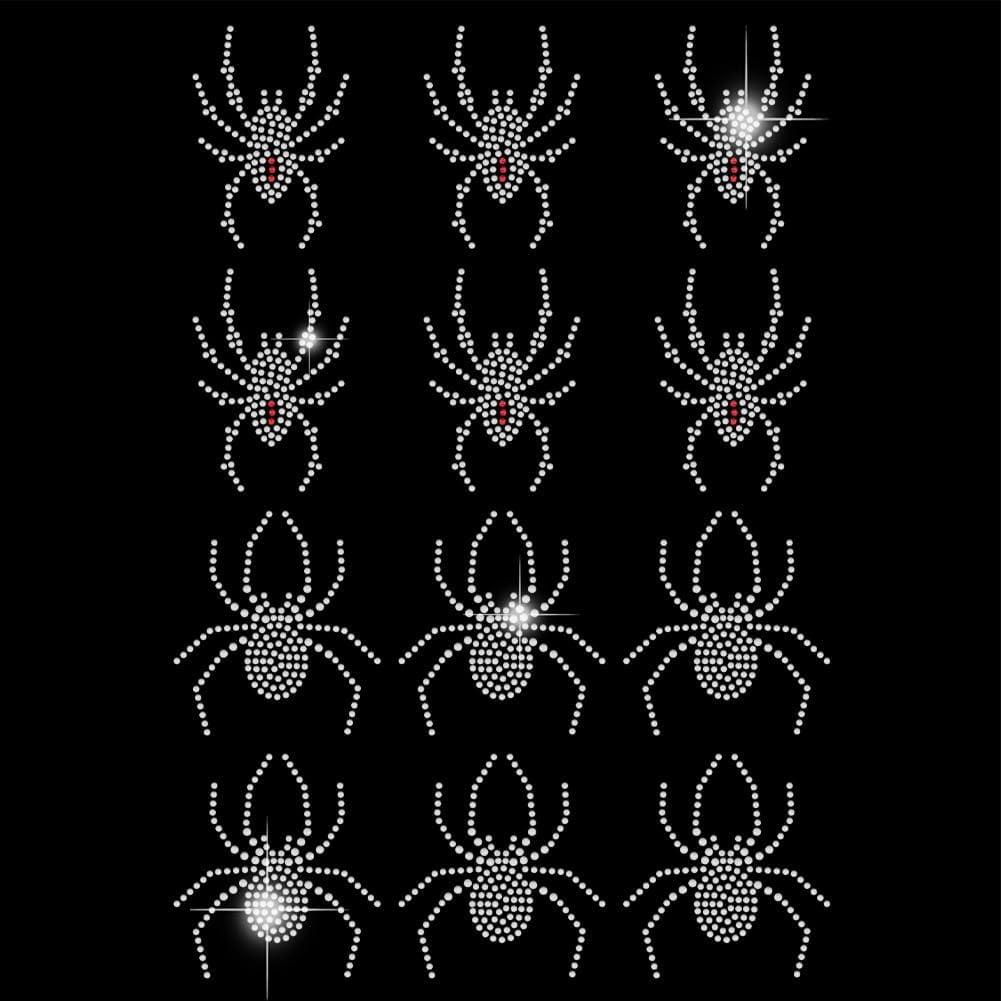 Spider Rhinestone Design Spider Iron on Rhinestones Transfer T-Shirt Crystal Heat Transfer ...