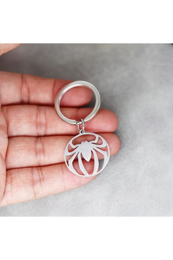 Spider Keychain Araneid Animal Keyring Halloween Gifts For Women Men Handbag DIY Jewelry Stainless Steel Metal Key Chains
