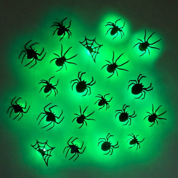 Spider LED Wall Decoration - 3D Flashing Adhesive Sticker for Halloween Party Scary Home Decor and Event Lighting