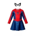 thumbnail image 1 of Spider Long Sleeve Dress with Mask Cosplay Costume, Long Sleeve Dress Halloween Outfit for Anime Birthday Party Events, 1 of 5