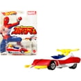 thumbnail image 1 of Spider Machine GP-7 White Metallic and Red Metallic "Marvel" Diecast Model Car by Hot Wheels, 1 of 5