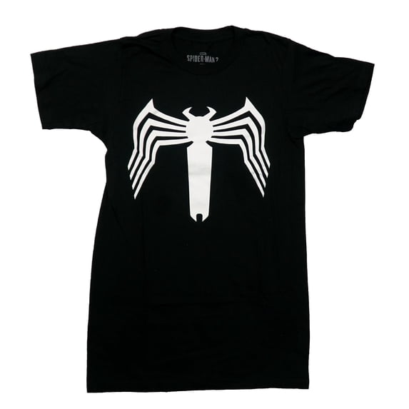Spider-Man 2 Mens T-Shirt - Black Suit Logo (X-Large)