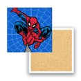 Spider Man 2Pack Coasters, 4" Glossy White Glazed Tile with Cork