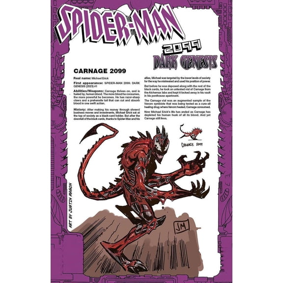 Spider-Man 2099: Dark Genesis #1C VF ; Marvel Comic Book