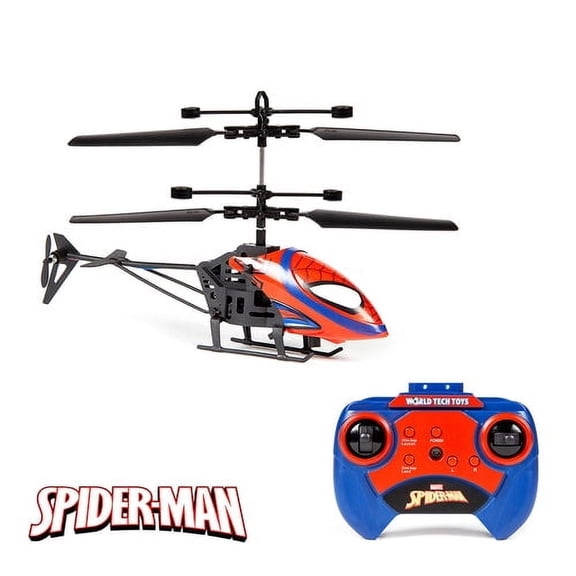 Marvel Spider-Man 2CH Mini IR Helicopter Toy Infrared Hover Chopper with LED Lights