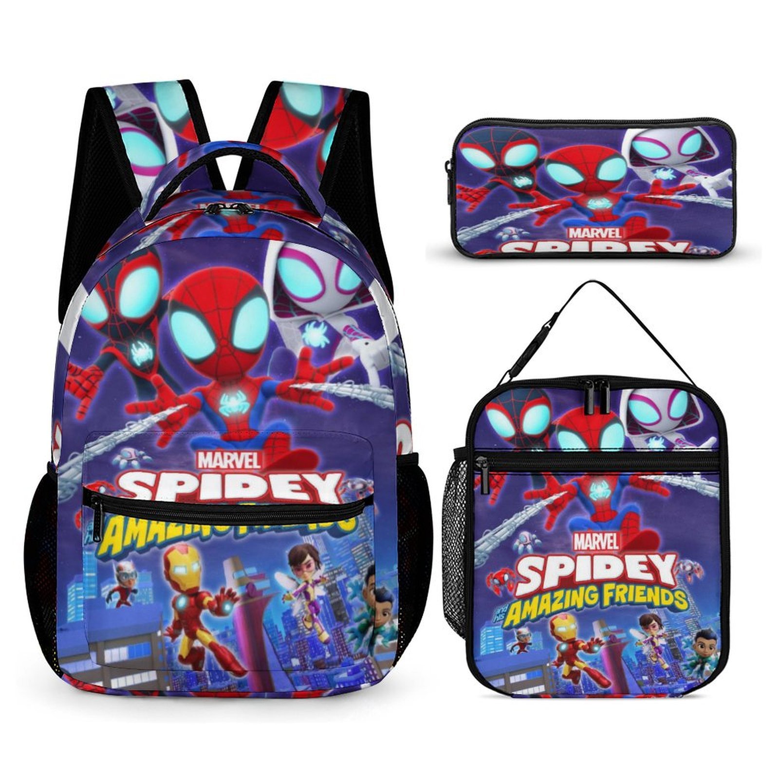 Spider-Man 3-piece Backpack Set Including Lunch Box Lunch Bag And Backpack One Size