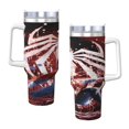 Spider Man 40 Oz Tumbler With Handle And Straw Double Wall Stainless
