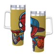 Spider Man 40 Oz Tumbler With Handle And Straw Double Wall Stainless