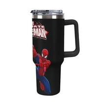 Spider-Man 40oz Large Capacity Car Cup Tumbler with Handle And Straw Lid, Insulated Stainless Steel Double Wall Vacuum Travel Mug, Leak-proof Large Capacity Car Cup,Cupholder Friendly