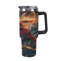 Spider-Man 40oz Large Capacity Car Cup Tumbler with Handle And Straw Lid, Insulated Stainless Steel Double Wall Vacuum Travel Mug, Leak-proof Large Capacity Car Cup,Cupholder Friendly