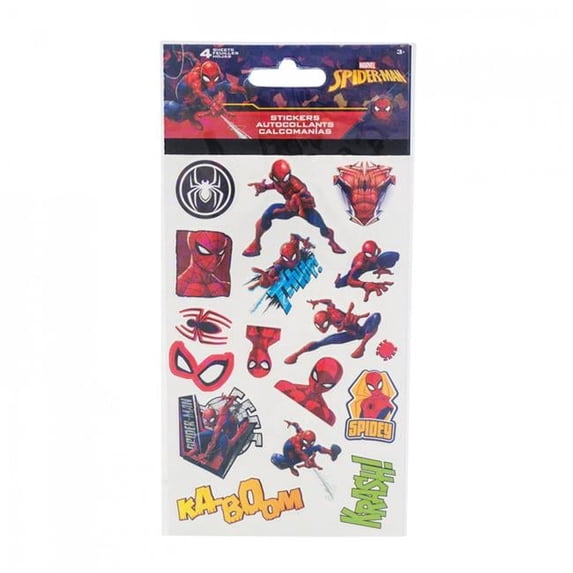 Spider-Man 820150 Spider-Man Character & Symbols Sticker Sheet - Pack of 4
