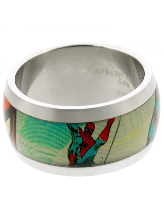 860774-size8 Comic Panels Graphic Ring - Size 8