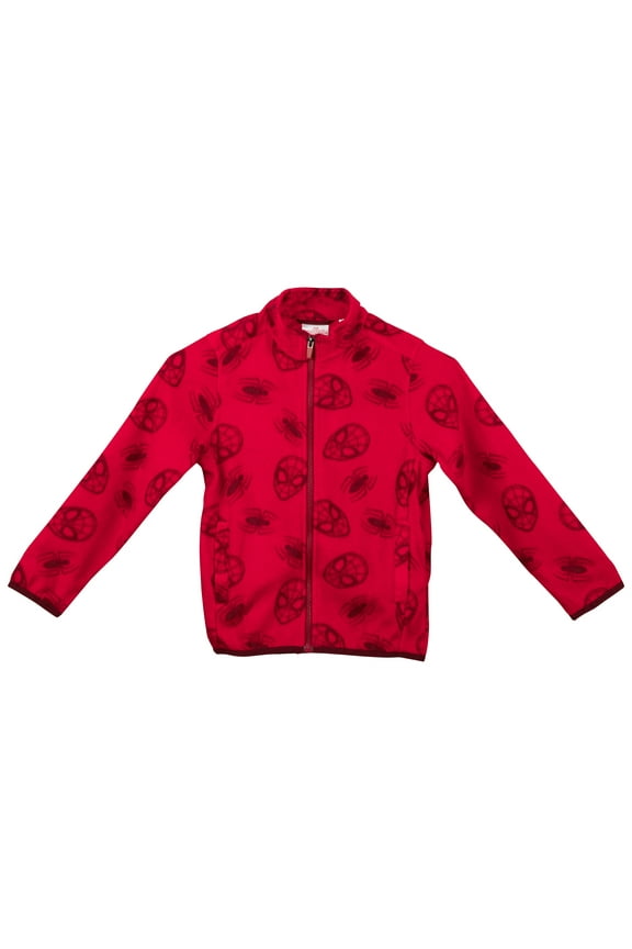 862094-size4 Spider-Man Mask All Over Print Fleece Kids Coat, Red - Size 4