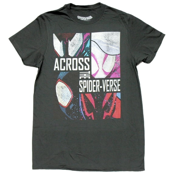 Spider-Man Across the Spider-Verse Mens T-shirt Cropped Images (Small)