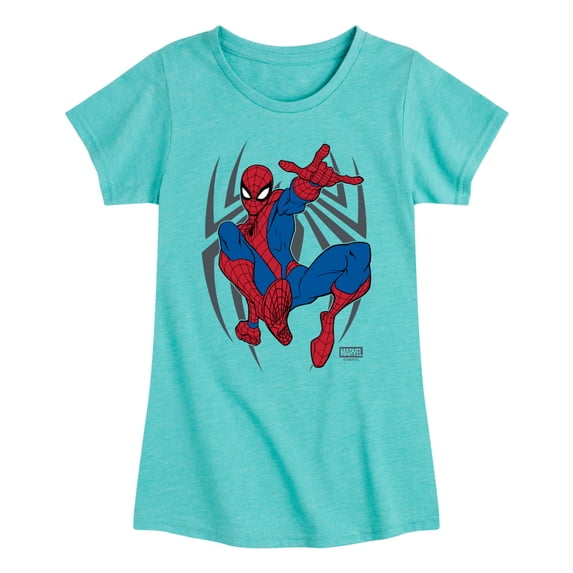 Spider-Man - Action Pose - Youth Girls Fitted Short Sleeve T-Shirt