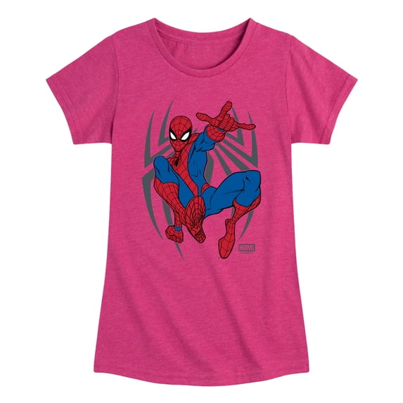 Spider-Man - Action Pose - Youth Girls Fitted Short Sleeve T-Shirt