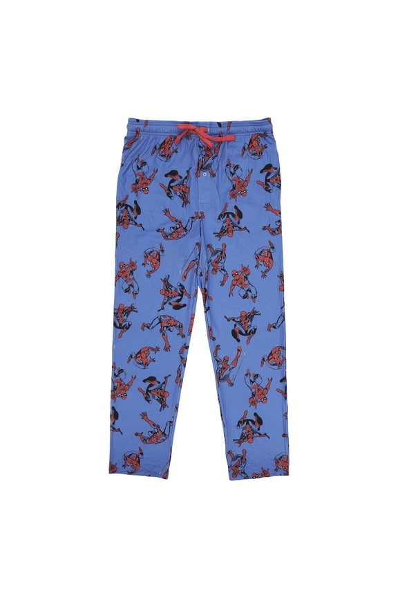 Spider-Man All-Over Character Print Men's Sleep Pajama Pants -Medium
