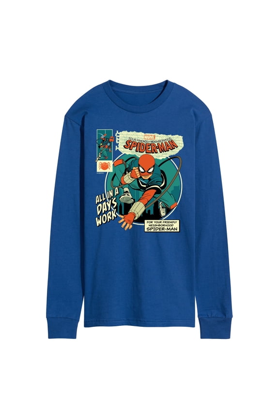 - All in a Day's Work - Men's Long Sleeve Graphic T-Shirt