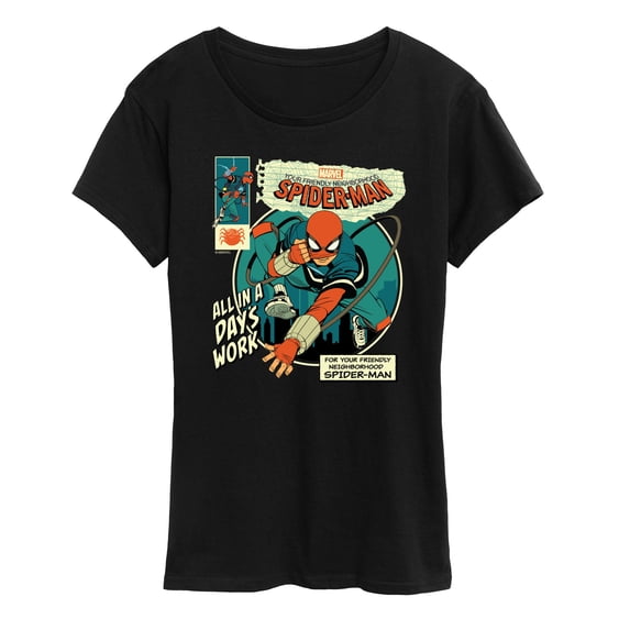 Spider-Man - All in a Day's Work - Women's Short Sleeve Graphic T-Shirt