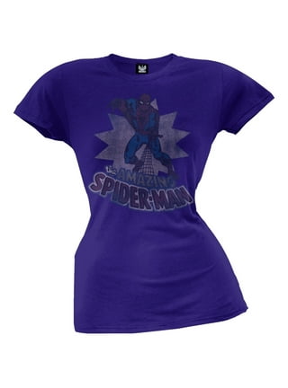 Juniors Womens Marvel Spider-Man: Homecoming Four Square T-Shirt - Navy  Blue - Medium