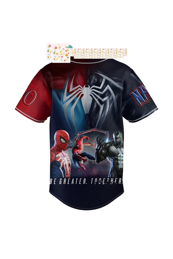 Spider Man And Venom Be Greater Together Personalized Baseball Jersey