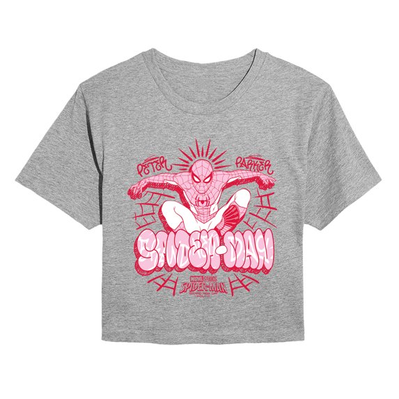 Spider-Man - Femme Street- Juniors Cropped Graphic T-Shirt Cropped Graphic T-Shirt