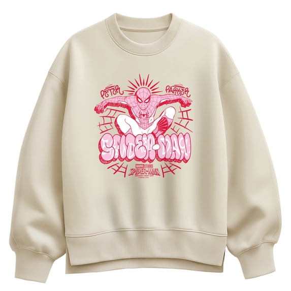 Spider-Man - Femme Street- Women's Oversized Fleece Crew Sweatshirt Oversized Fleece Crew Sweatshirt