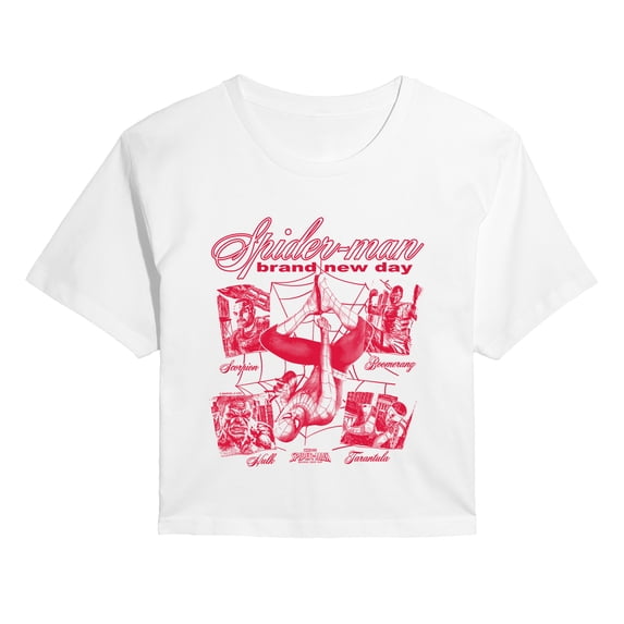 Spider-Man: BND - Magazine - Juniors Cropped Graphic T-Shirt