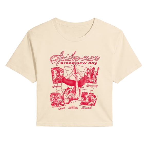Spider-Man: BND - Magazine - Juniors Cropped Graphic T-Shirt