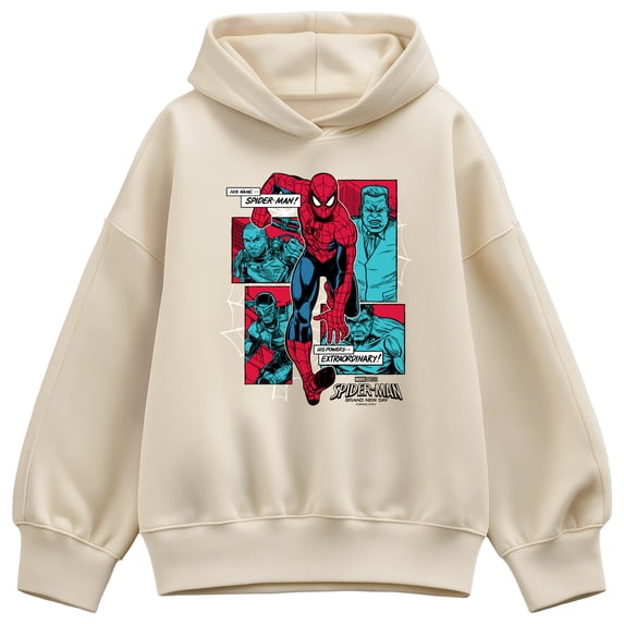 Spider-Man - Villian Comic Book Panels Oversized Fleece Hoodie Sweatshirt