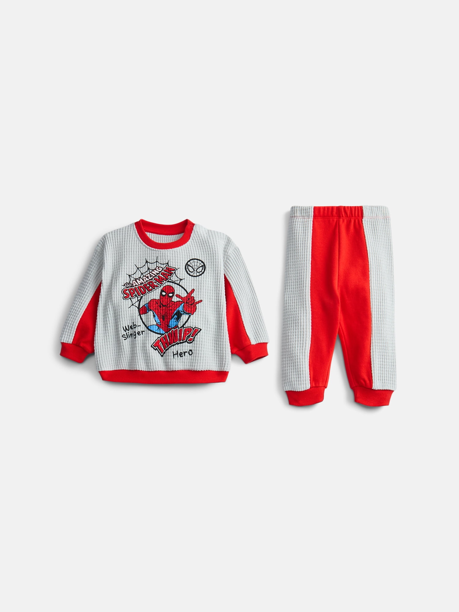 Spider-Man Baby Boys Waffle Knit Top and Pants Set, 2-Piece, Sizes 0M-24M