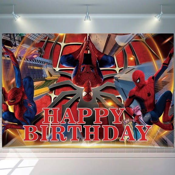 Spider-Man Background, Spider-Man Birthday Backdrop for Spider-Man Birthday Decorations, Spider-Man Theme Party Backdrop for Spider-Man Party Supplies
