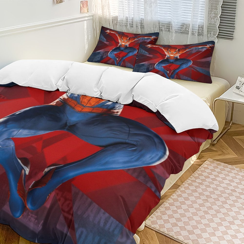 SpiderMan Bedding Comforter Sets, 3Piece Bedding Set Soft Warm Bed