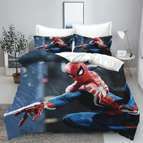 Spider-Man Bedding Set 100% polyester 3-Piece 1 Quilt Cover Set 3D Children'S Anime Home Decor Covers