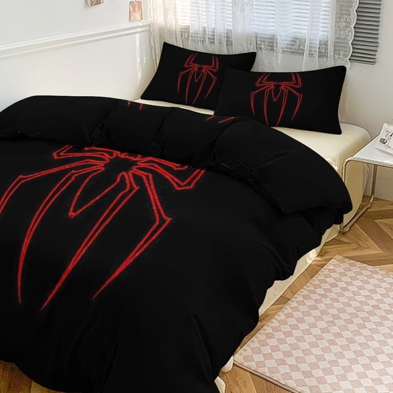 Spider Bedding Set Anime Three-piece for Boys Girls Teens Full