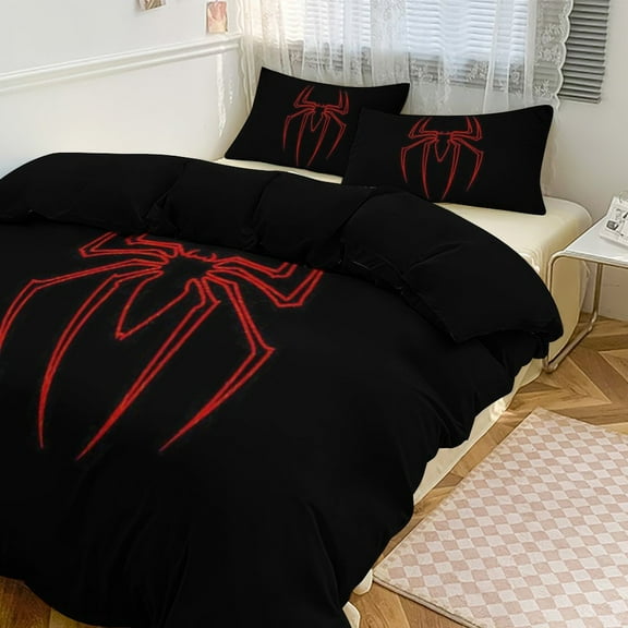 Spider-Man Bedding Set Anime Three-piece for Boys Girls Teens Queen