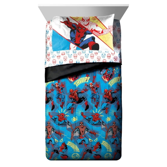 Spider-Man Beyond Amazing Kids Twin Bed-in-a-Bag Set, 86 x 64, Microfiber, Blue, Marvel