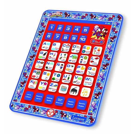 Spider and His Amazing Friends bilingual talking educational tablet to learn letters and numbers in English and Spanish