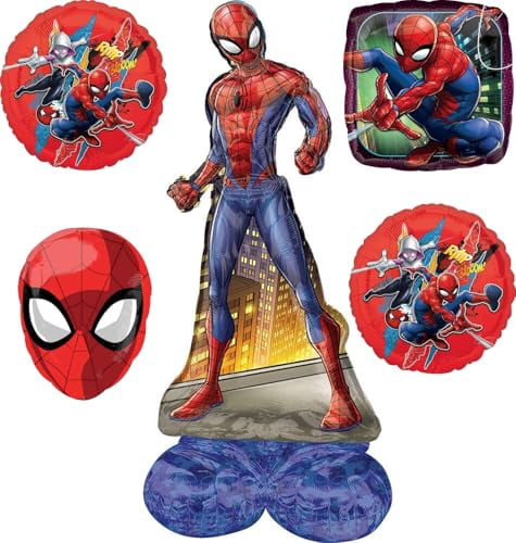 Spider-Man Birthday Party Supplies Airloonz Balloon Bouquet Decorations