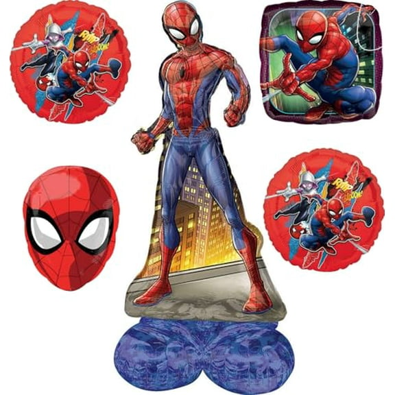 Spider-Man Birthday Party Supplies Airloonz Balloon Bouquet Decorations