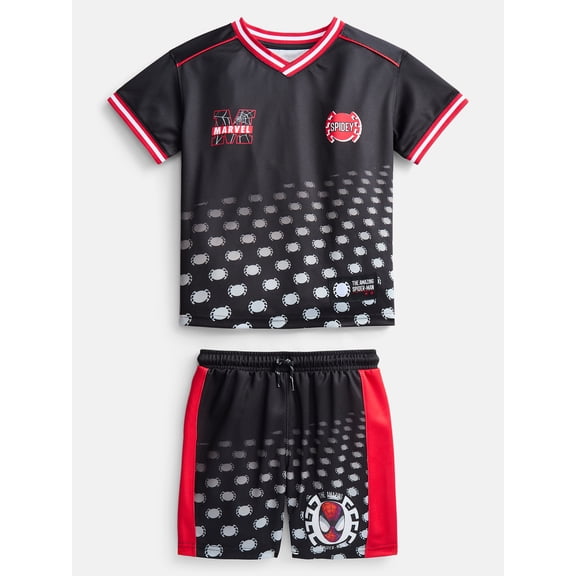 Spider-Man Boys' Graphic Soccer Jersey and Shorts Set, 2-Piece, Sizes 4-16
