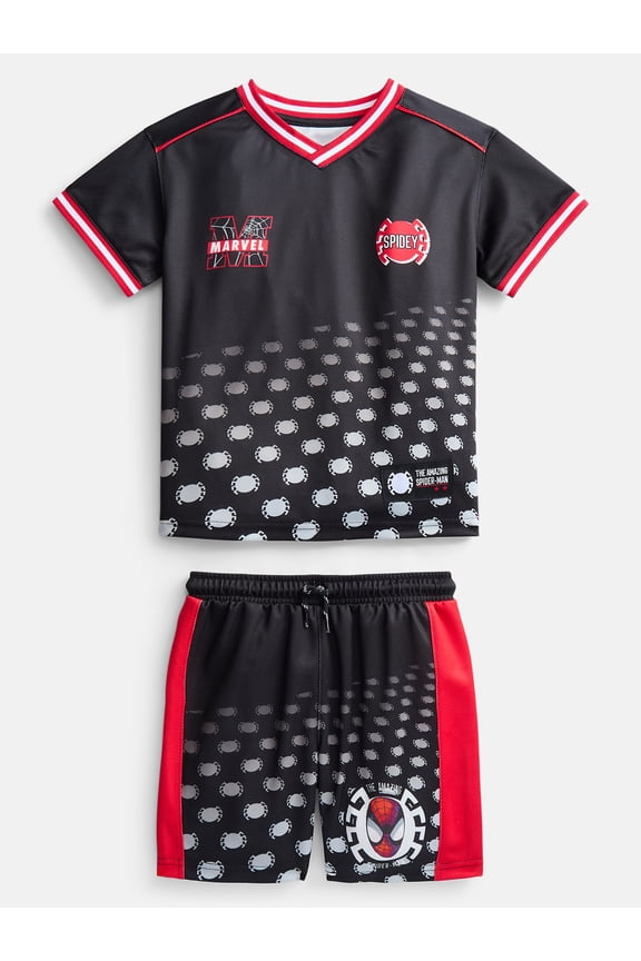Spider-Man Boys' Graphic Soccer Jersey and Shorts Set, 2-Piece, Sizes 4-16