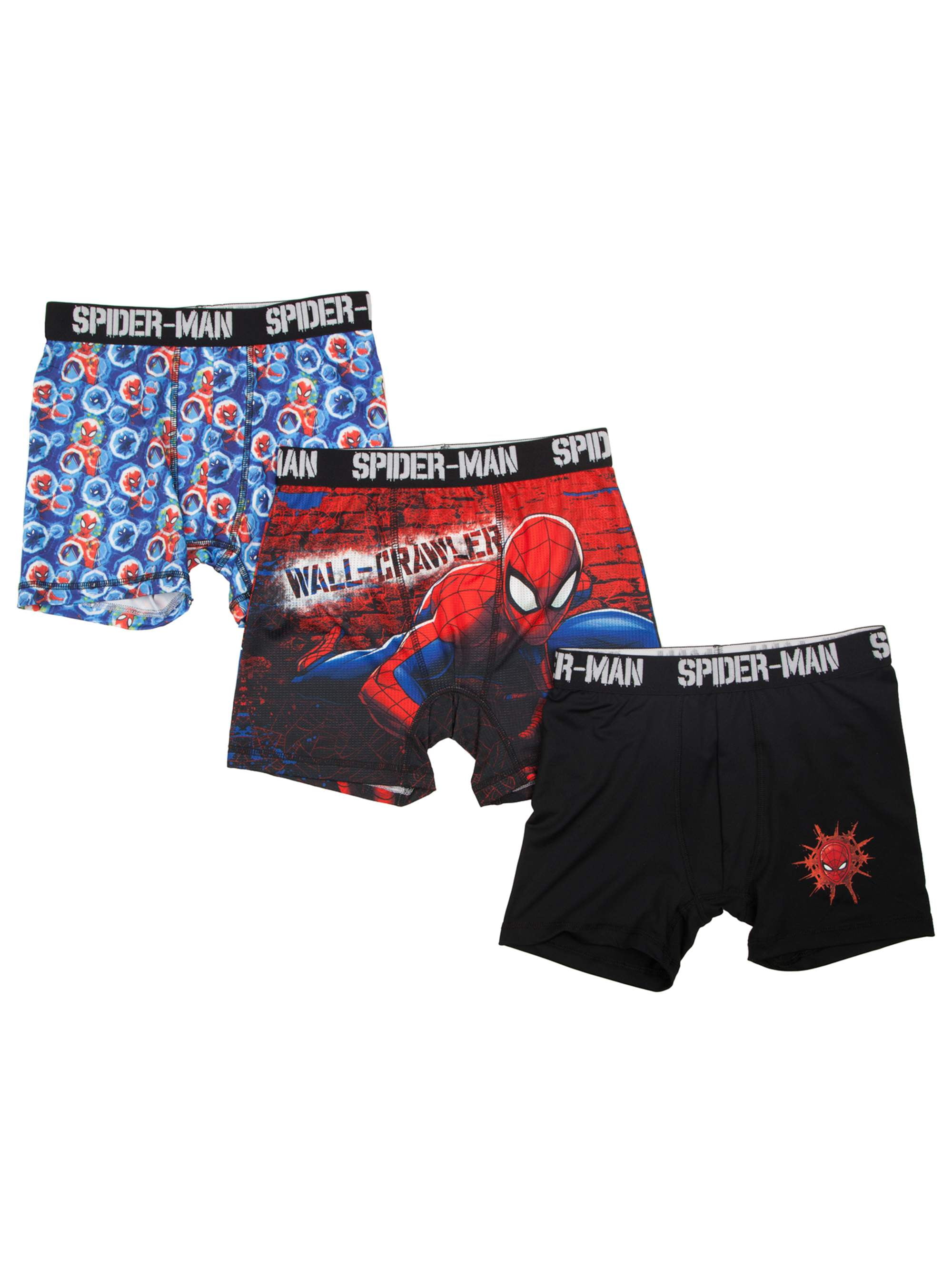 Spider-Man, Boys Action Underwear, 3 Pack Poly Boxer Briefs (Little Boys &  Big Boys)