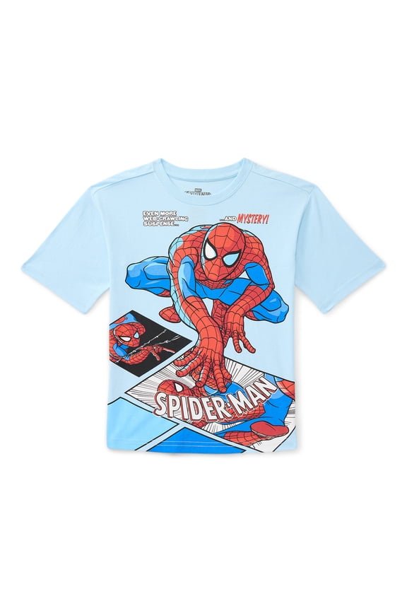 Spider-Man Boys Graphic Tee with Short Sleeves, Sizes 4-18