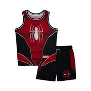 Spider-Man Boys Basketball Tank and Short 2 Piece Outfit Set, Sizes 4-12