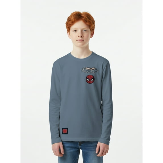 Spider-Man, Boys' & Big Boys' Graphic Long-Sleeve T-Shirt, Here Comes Spidey, Sizes 4-18