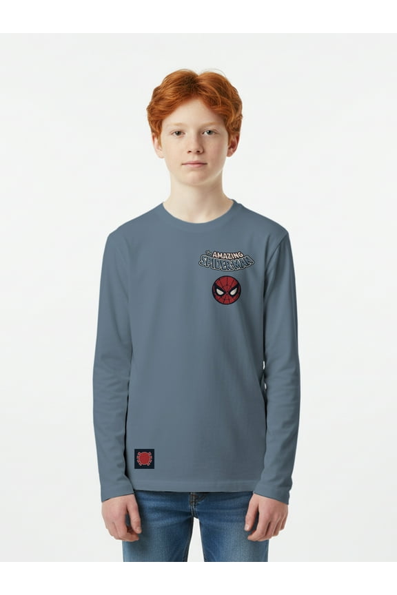 Spider-Man, Boys' & Big Boys' Graphic Long-Sleeve T-Shirt, Here Comes Spidey, Sizes 4-18