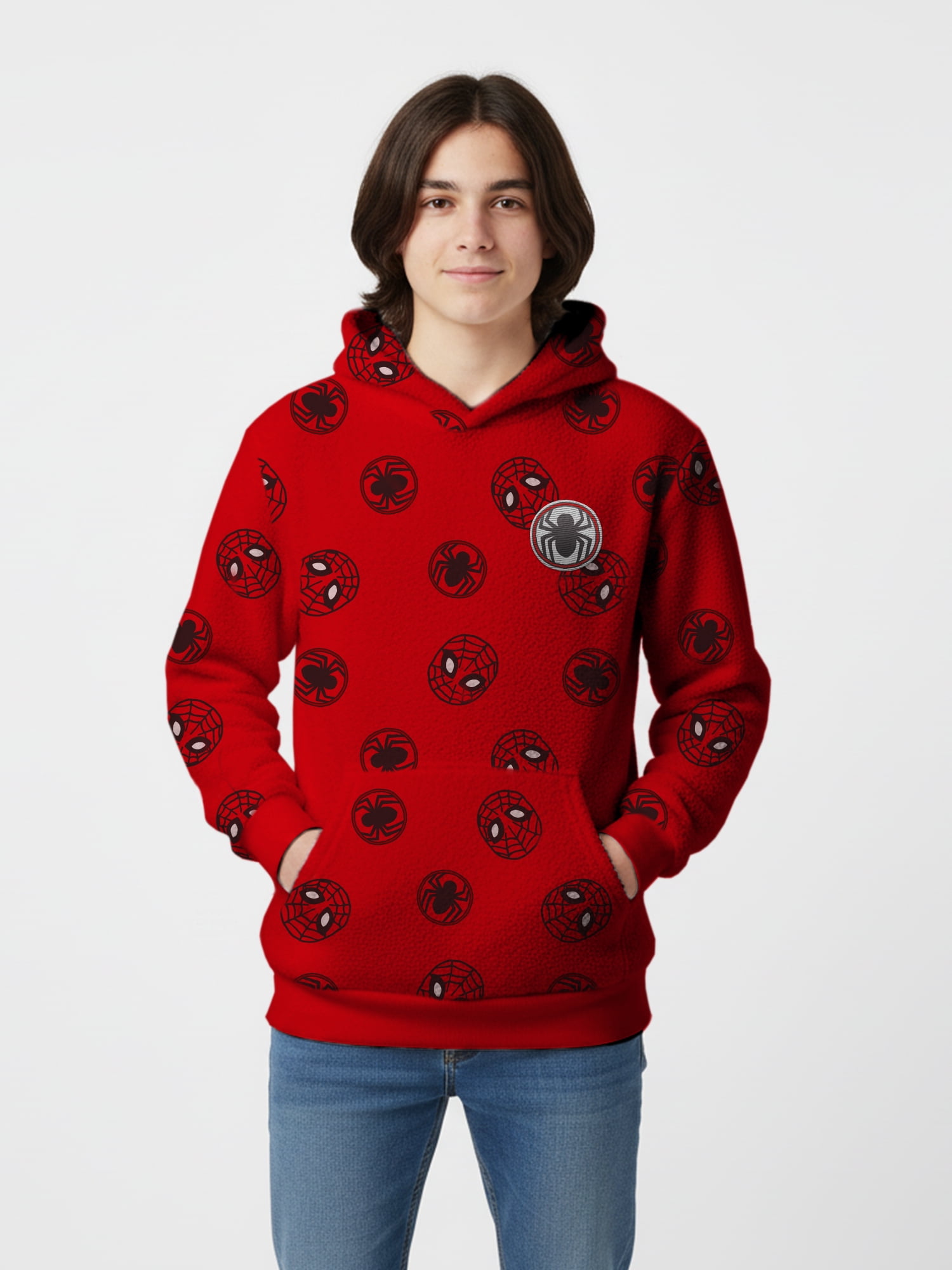 Spider-Man, Boys' & Big Boys' Hooded Woobie, Circle Spidey, Sizes 4-18