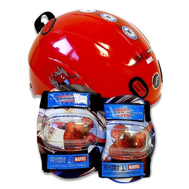 SpiderMan Boys' Child Helmet and Pads Value Pack